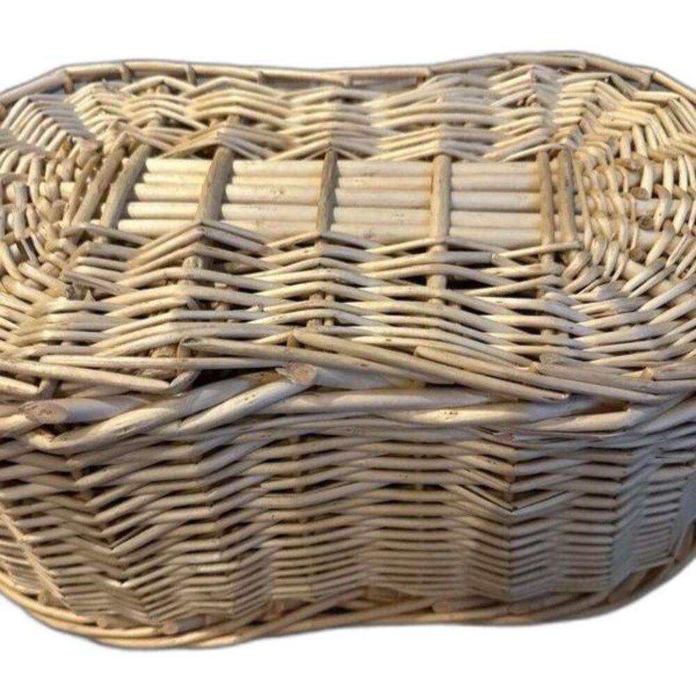 Vintage Wicker Woven Storage Basket Natural Rattan Rectangular Basket - Picture 7 of 7